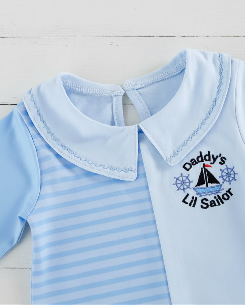 Daddy's Lil Sailor Short Outfit, Short Sleeve, baby, boy, toddler