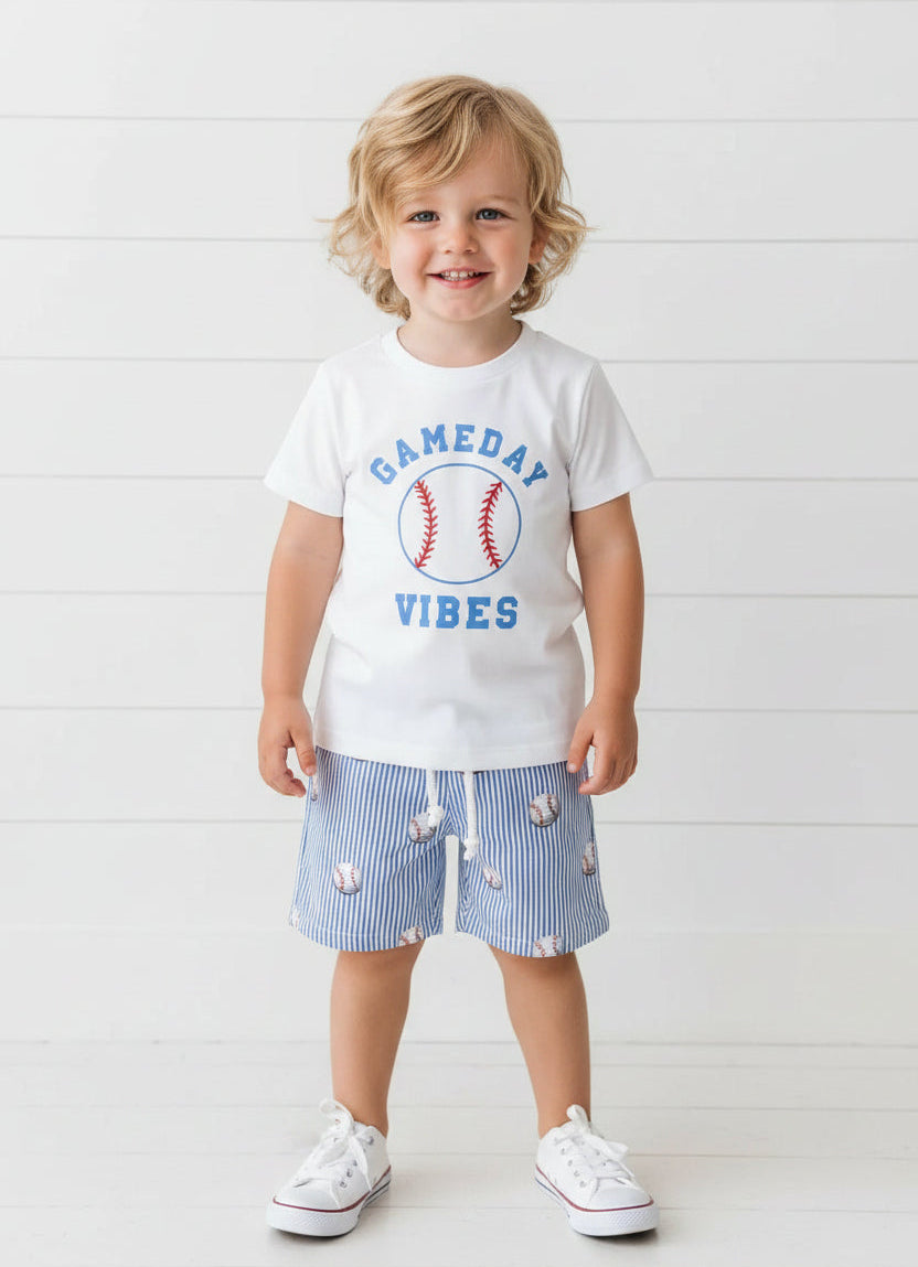 Game Day Vibes Short Outfit, kids, clothing, set, boy, baseball