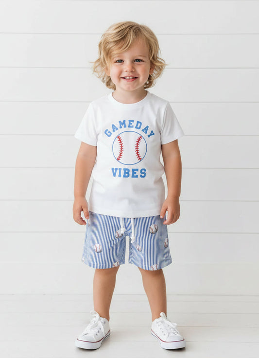 Game Day Vibes Short Outfit, kids, clothing, set, boy, baseball