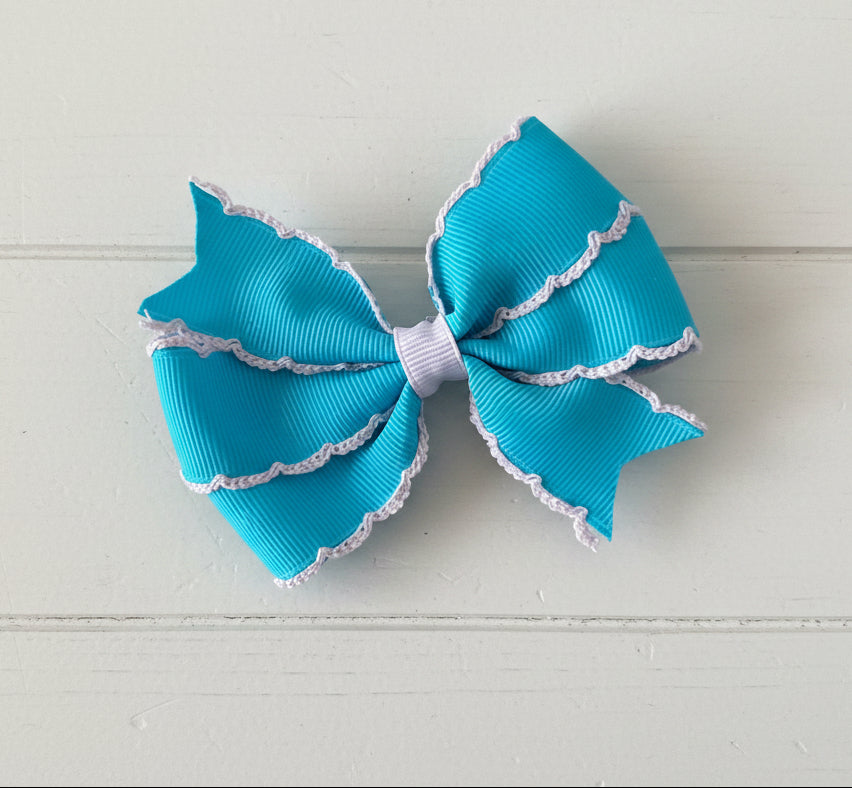 Aqua Blue Mini Hair Bow, girl, kids, accessories, hair