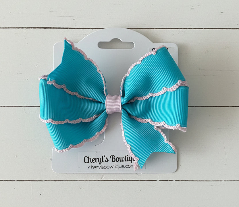 Aqua Blue Mini Hair Bow, girl, kids, accessories, hair