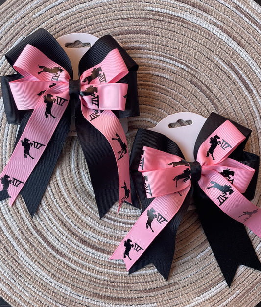 Equestrian Bow, Black & Pink, Horse, Hair, Show