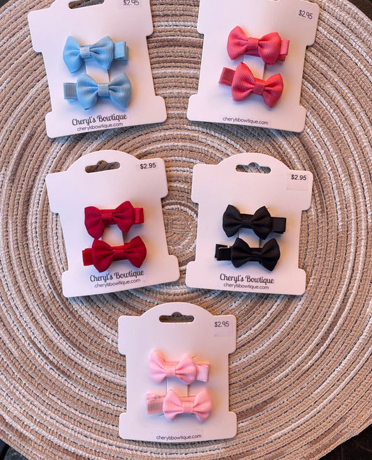 Mini Hair Bow Sets - clip, girl, baby