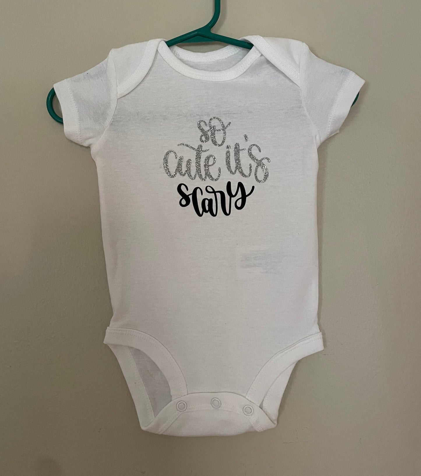 So Cute It's Scary White Onesie, baby, unisex, infant, Halloween / SALE