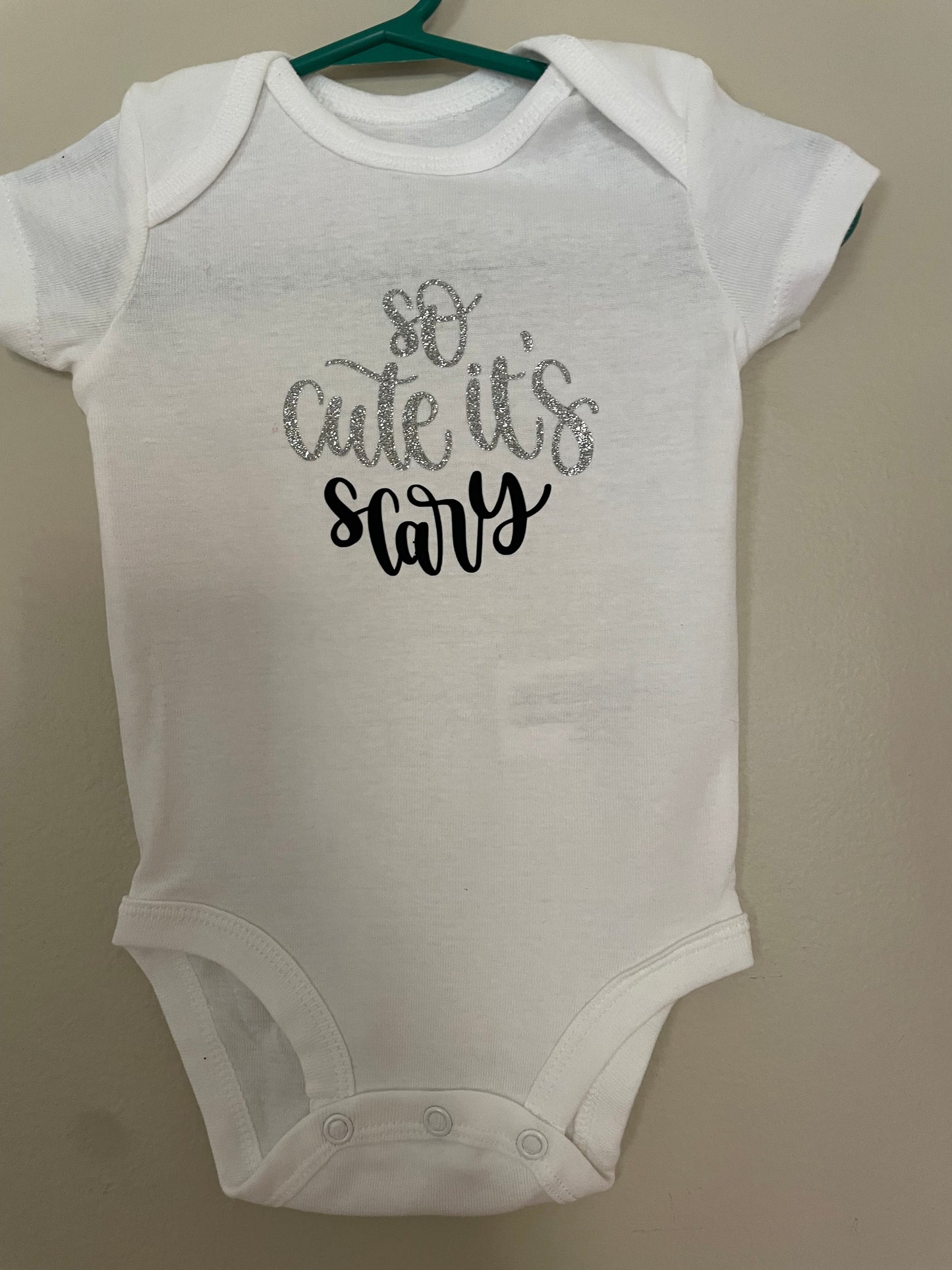 So Cute It's Scary White Onesie, baby, unisex, infant, Halloween / SALE