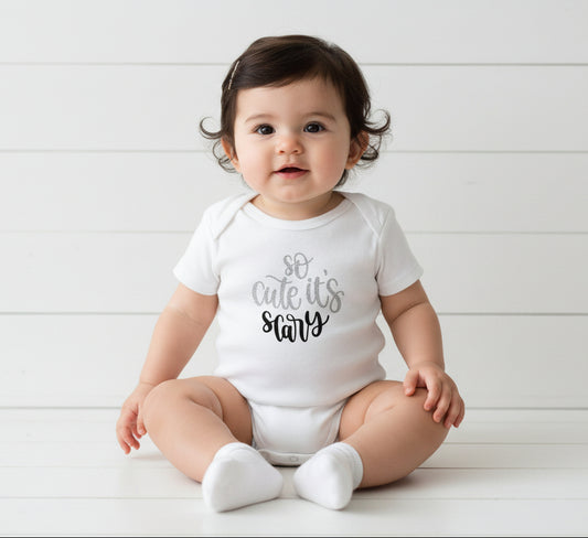 So Cute It's Scary White Onesie, baby, unisex, infant, Halloween