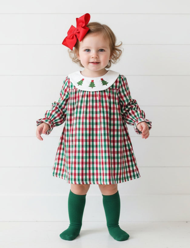 Red & Green Plaid Holiday Dress, girl, kids, Christmas / SALE
