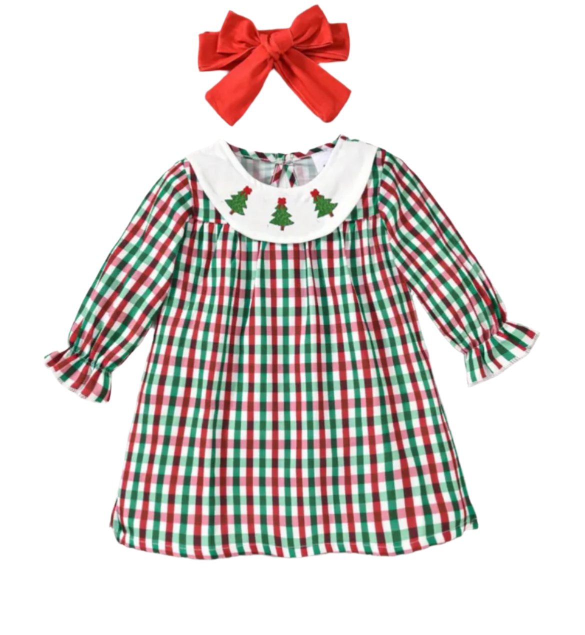 Red & Green Plaid Holiday Dress, girl, kids, Christmas