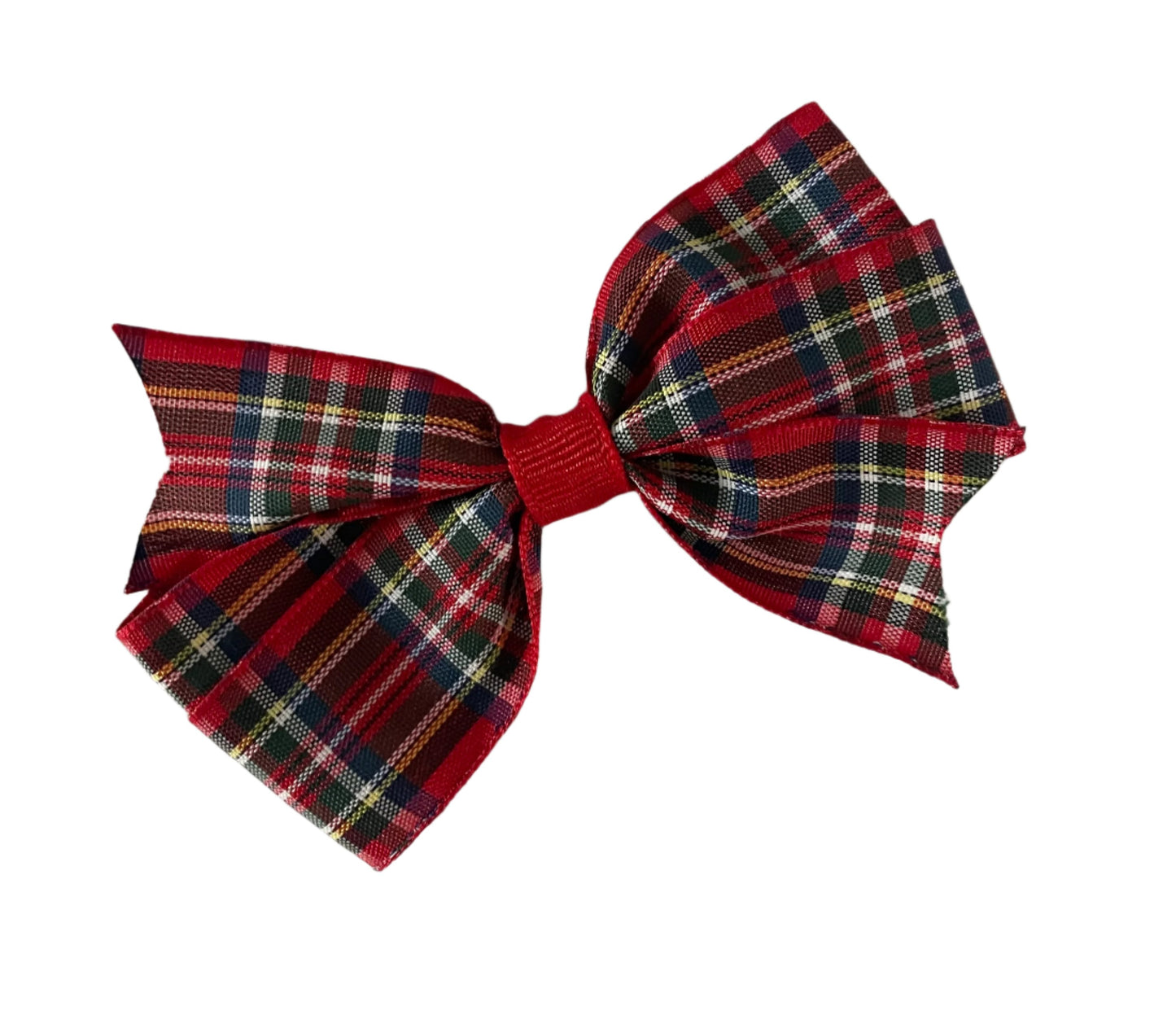 Red Tartan Plaid Small Taffeta Hair Bow, girl, holiday, Christmas / DAY 12 of 12 Days of Deals