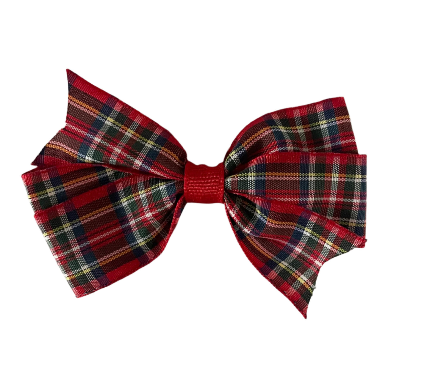 Red Tartan Plaid Small Taffeta Hair Bow, girl, holiday, Christmas / DAY 12 of 12 Days of Deals