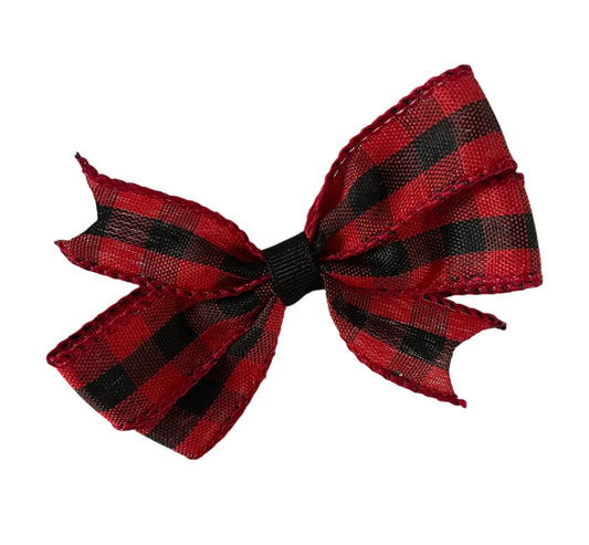 Buffalo Check Small Hair Bow, girl, holiday, Christmas / DAY 12 of 12 Days of Deals