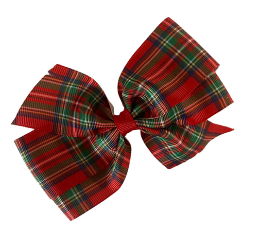 Red Tartan Plaid Hair Bow, girl, holiday, Christmas / DAY 12 of 12 Days of Deals