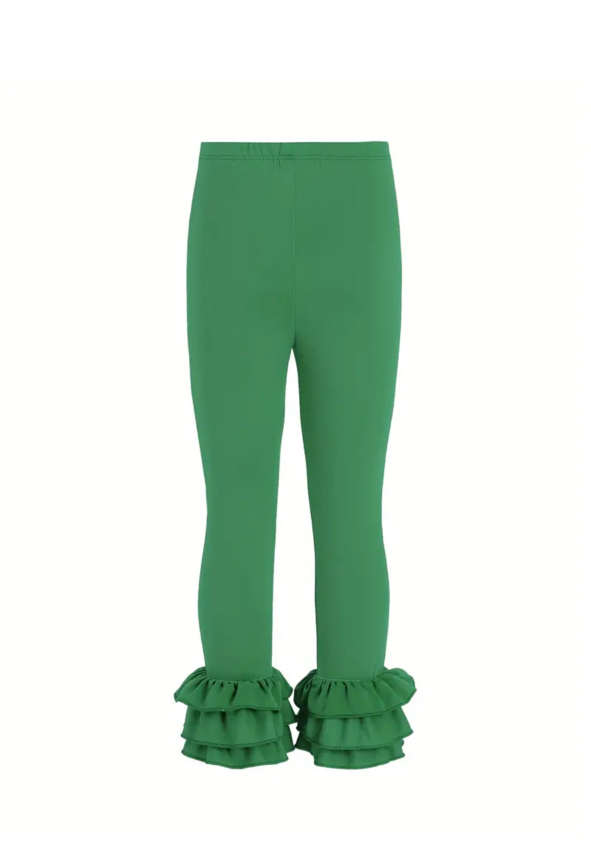 Green Ruffle Leggings, kids, clothing, pants, girls