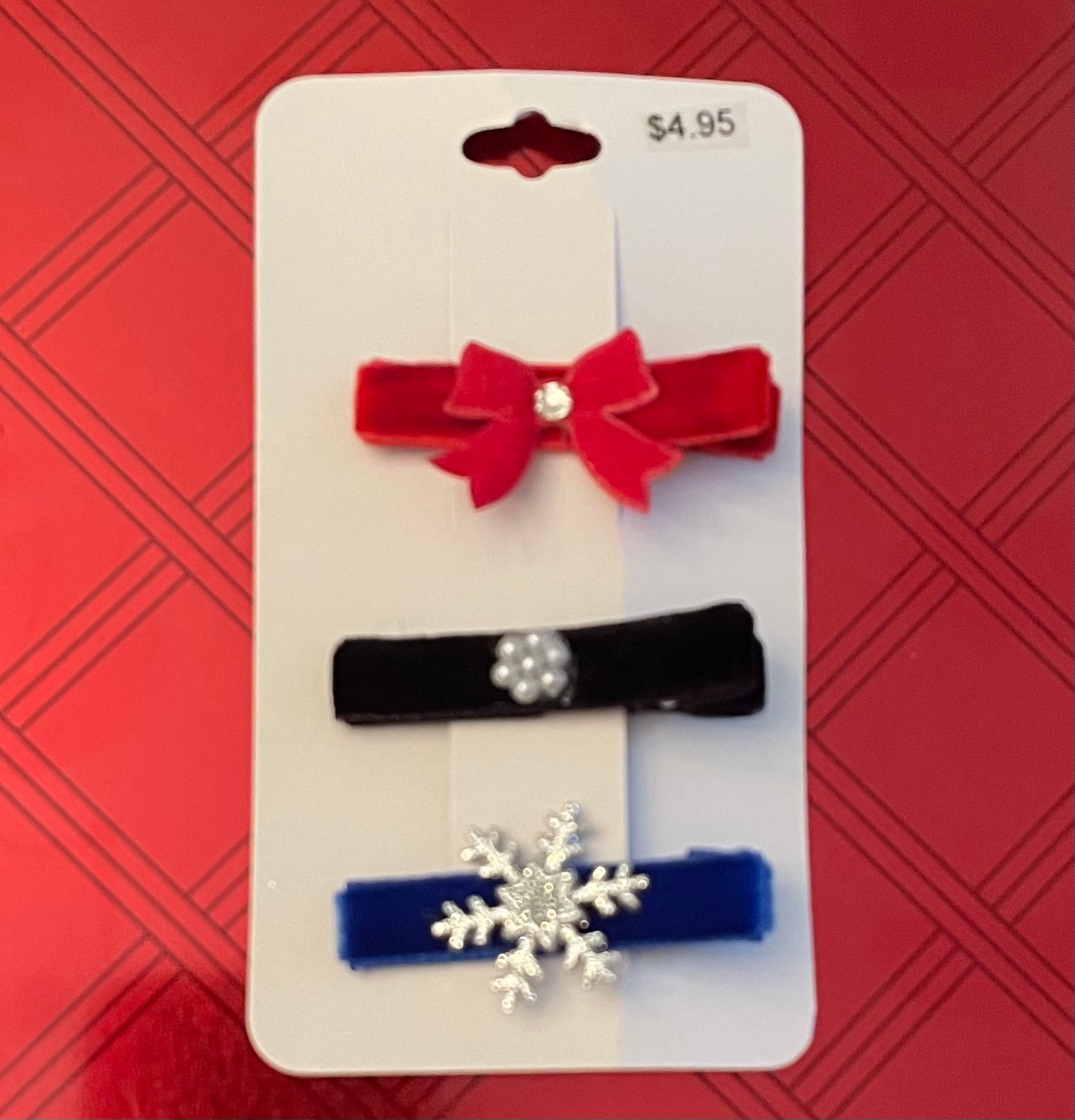 Velvet Clip Set, girl, toddler, holiday, bow, snowflake / DAY 12 of 12 Days of Deals