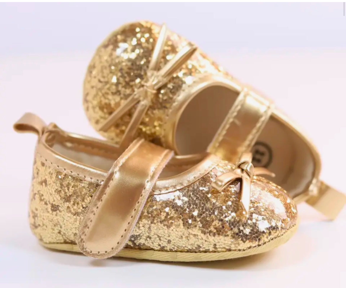 Gold Sequin Baby Shoes, Walkers, Toddler, girl, holiday, New Years / DAY 5