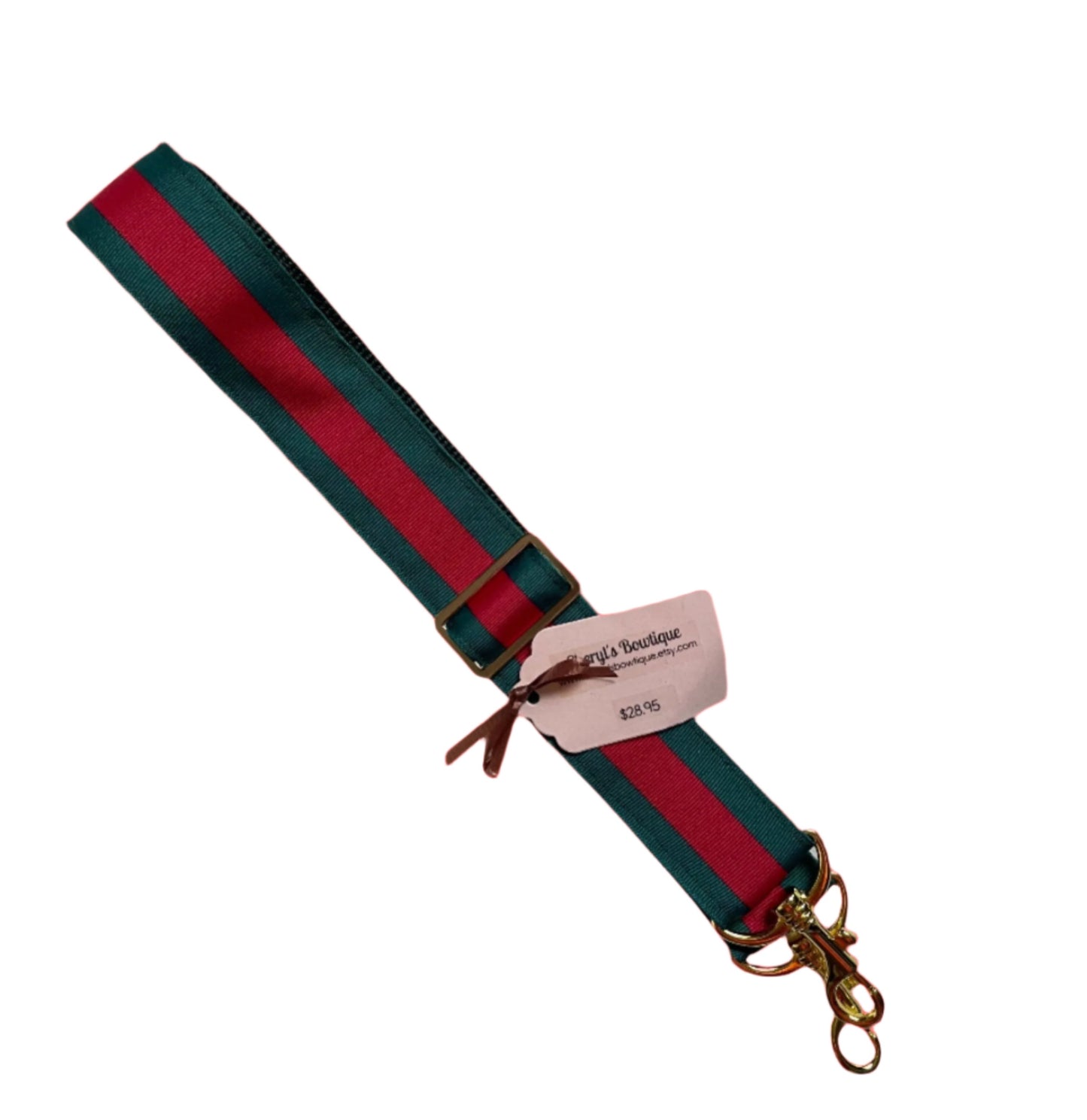 Green & Red Preppy Striped Purse/Instrument Strap, Crossbody, Violin, Gift