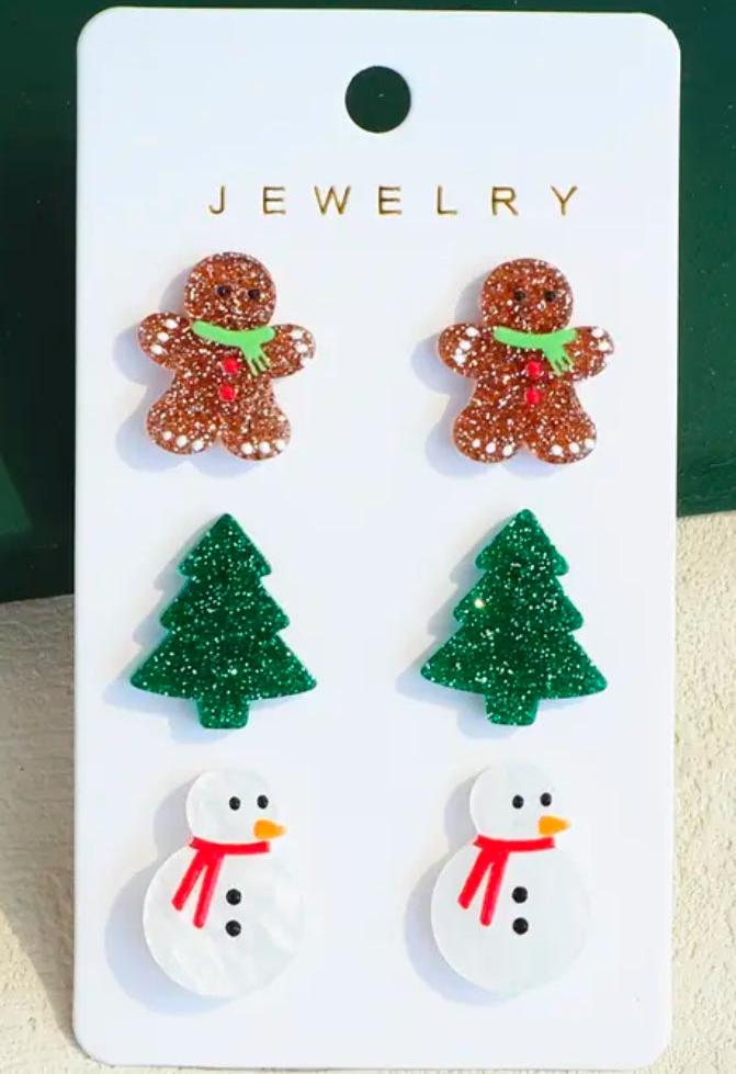 Winter Themes Pierced Earring Sets, gift, girl, holiday