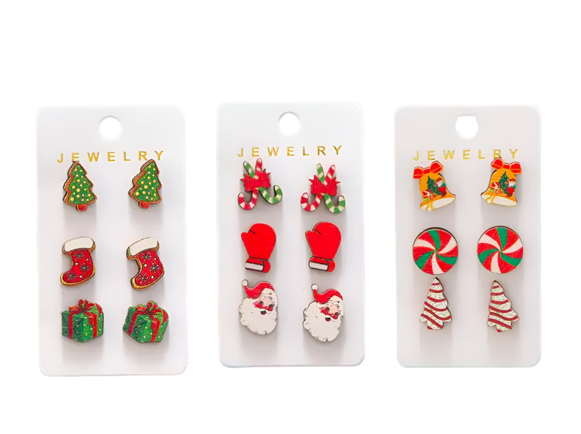 Holiday Themes Pierced Earring Sets, gift, girl, holiday