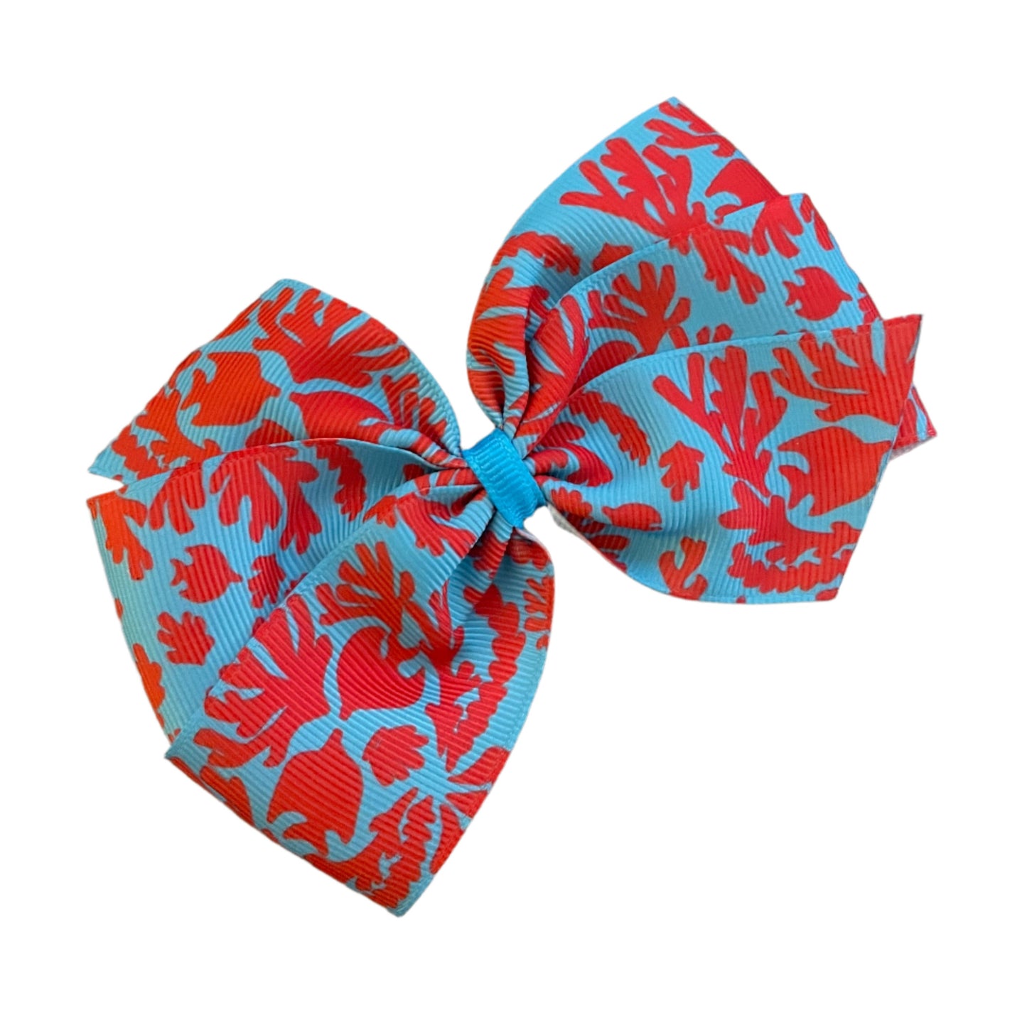 Coral Reef Hair Bow, girl, clip, beach, gift, reef, island