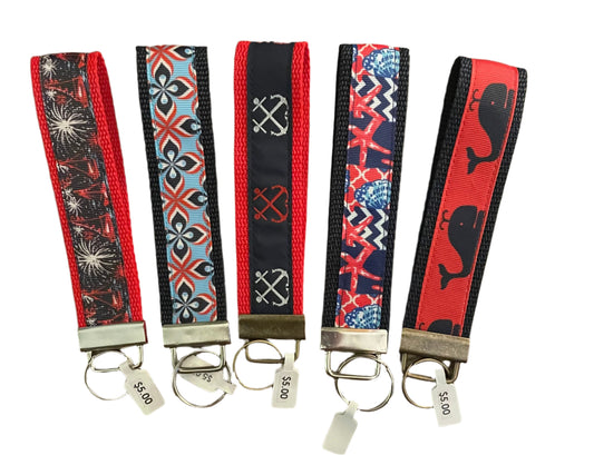 Nautical Print Key Fobs, wristlet, purse, keychain