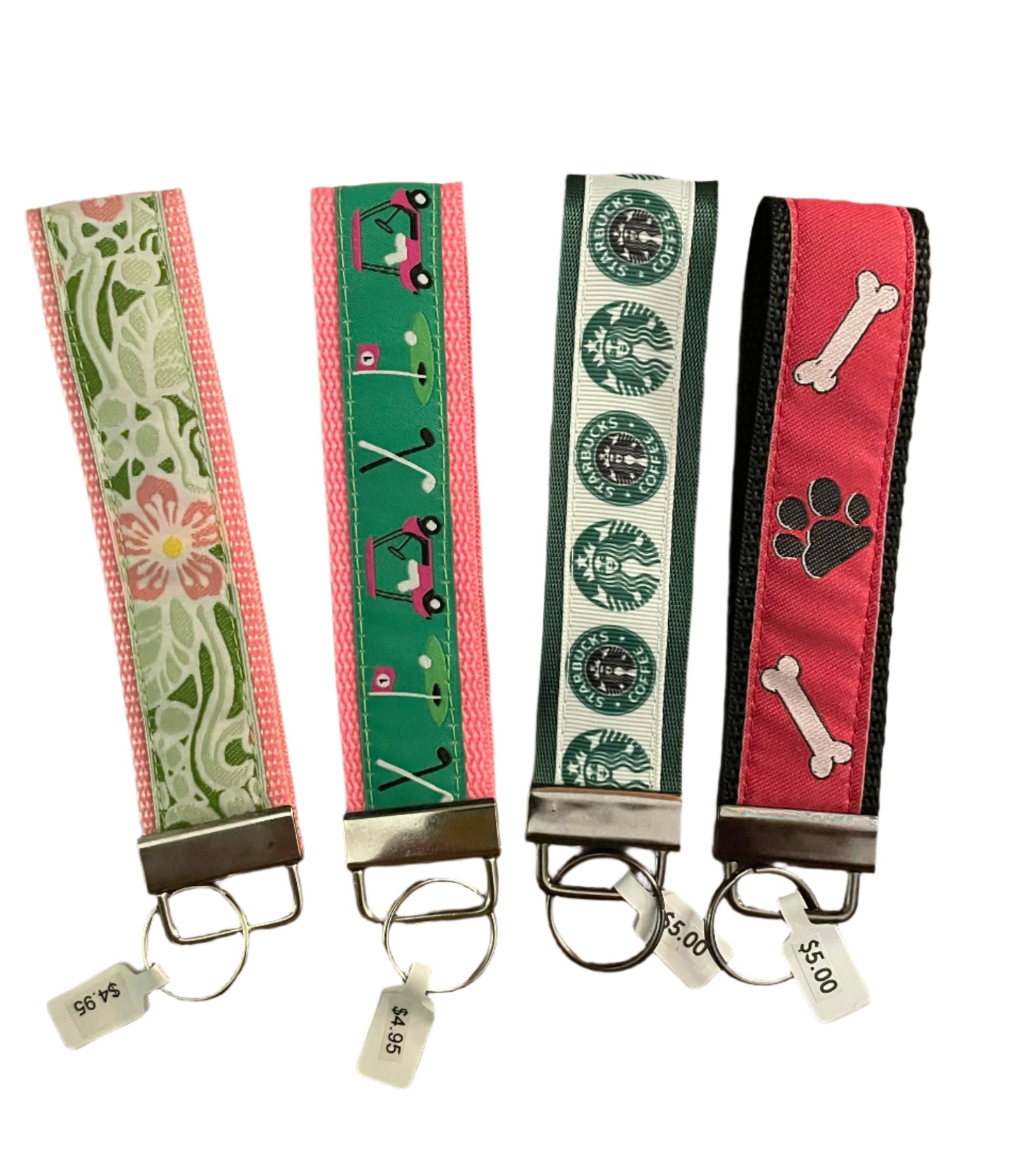 Novelty Print Key Fobs, wristlet, purse, keychain