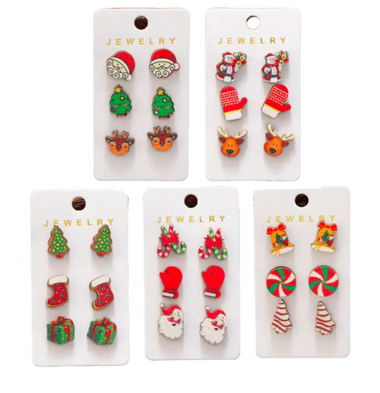 Holiday Themes Pierced Earring Sets, gift, girl, holiday