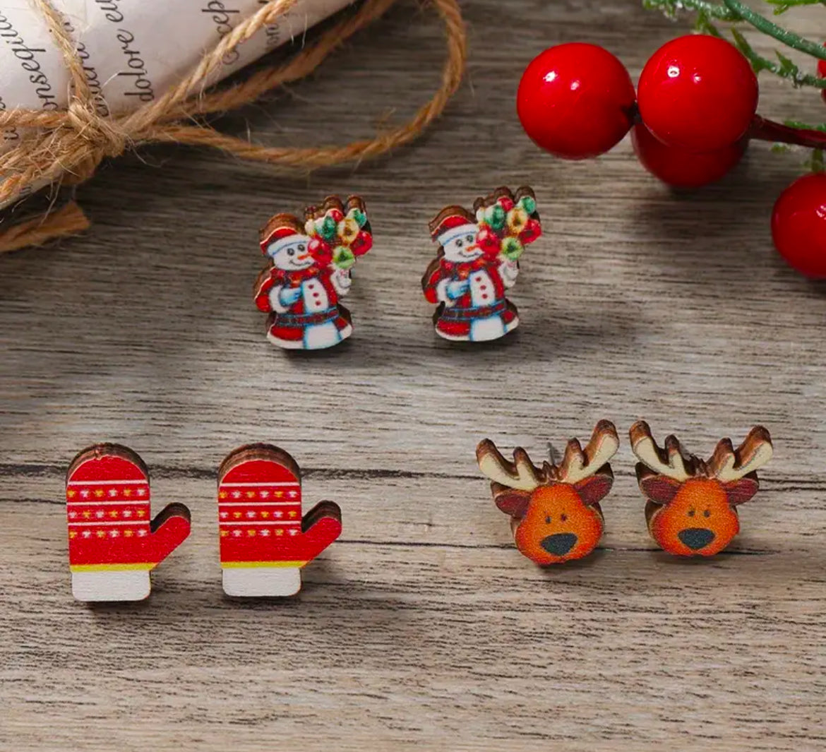 Holiday Themes Pierced Earring Sets, gift, girl, holiday