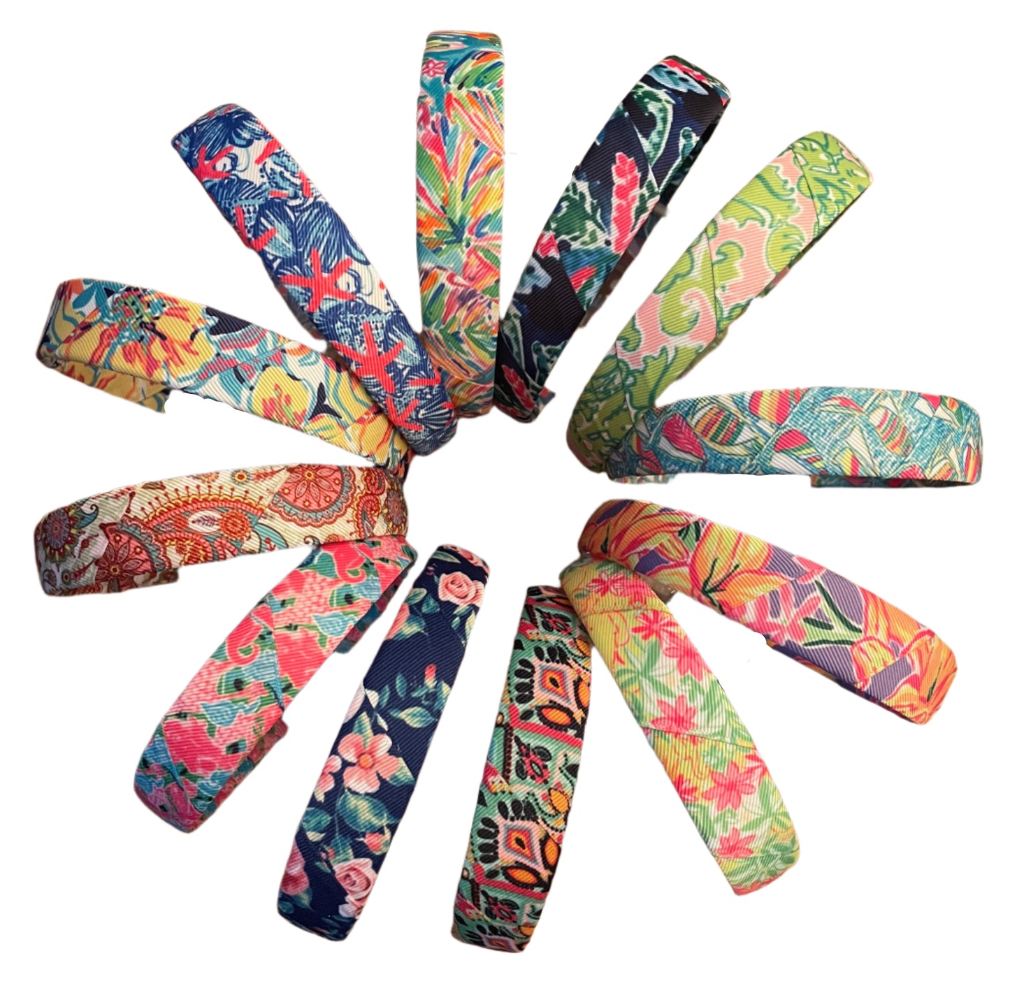 1" Palm Beach Print Headbands #4, Children, Adult, hair, resort
