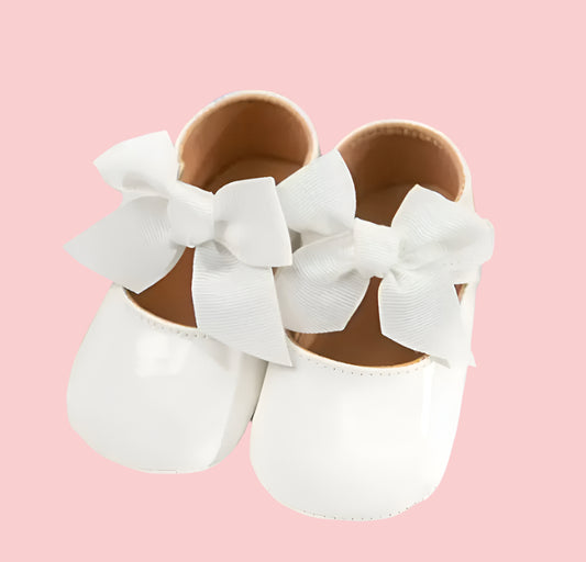 White Bow Knot Mary Jane Walkers, baby, infant, holiday, Christening, Baptism